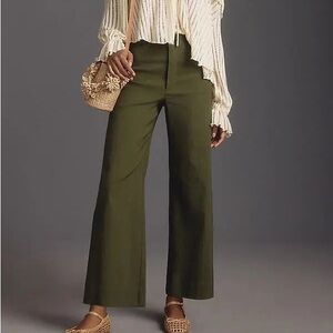 Anthropologie Maeve The Ettie High-Rise Crop Wide-Leg Pants